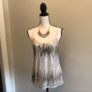 Rue 21 Silver Sequined Camisole Sz-Large